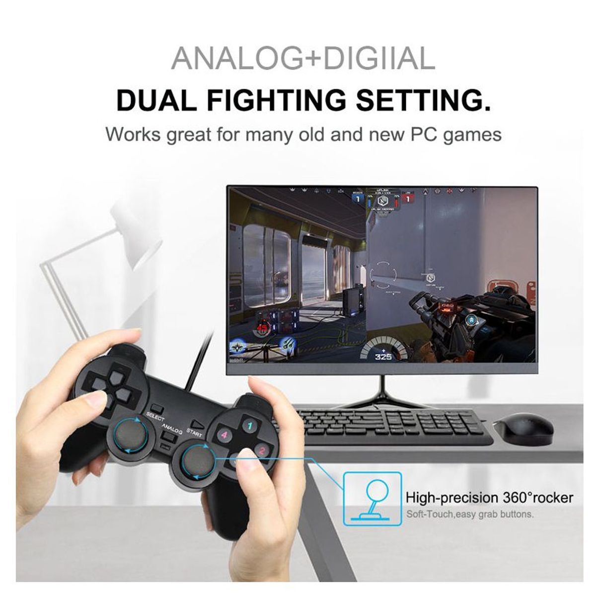 GENERICO - Mando USB para PC y Laptop modelo play 2 - Control