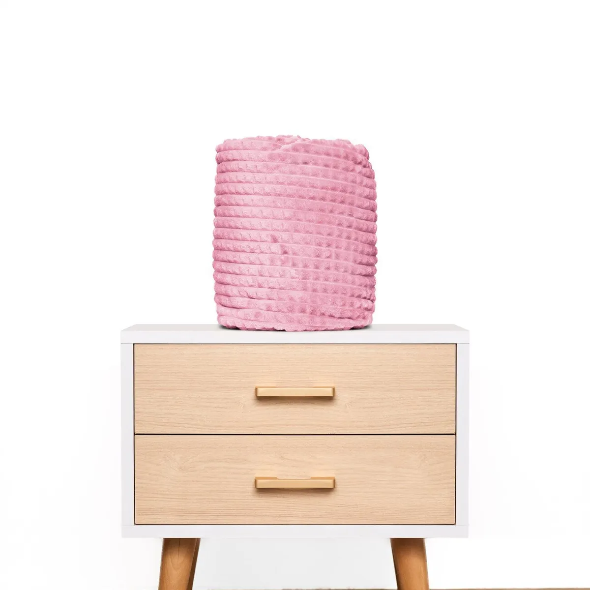 COBITEX HOME - Manta de invierno rosa 230x180cm con textura de corderito cobitex