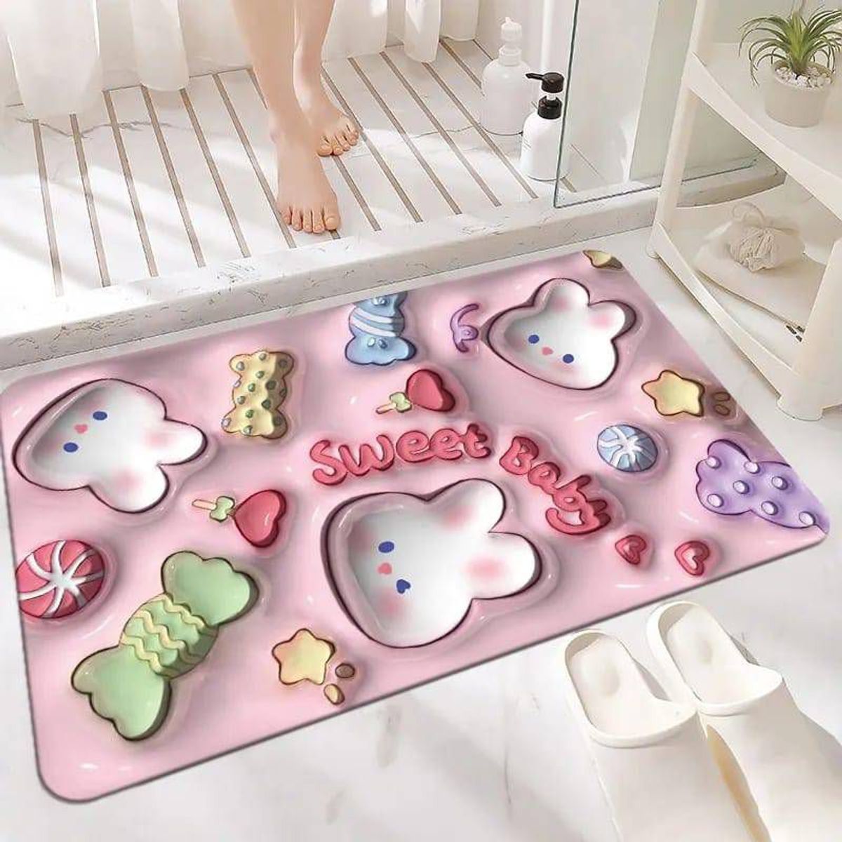 GENERICO - Alfombra De Baño Tapete Absorbente Diseño 3D