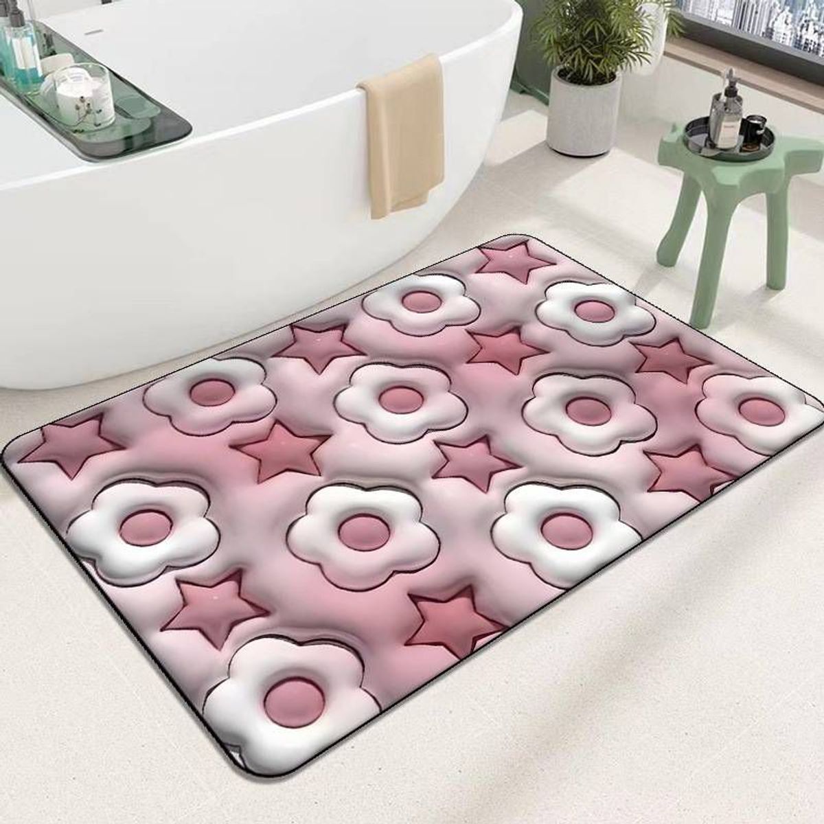 GENERICO - Alfombra De Baño Tapete Absorbente Diseño 3D