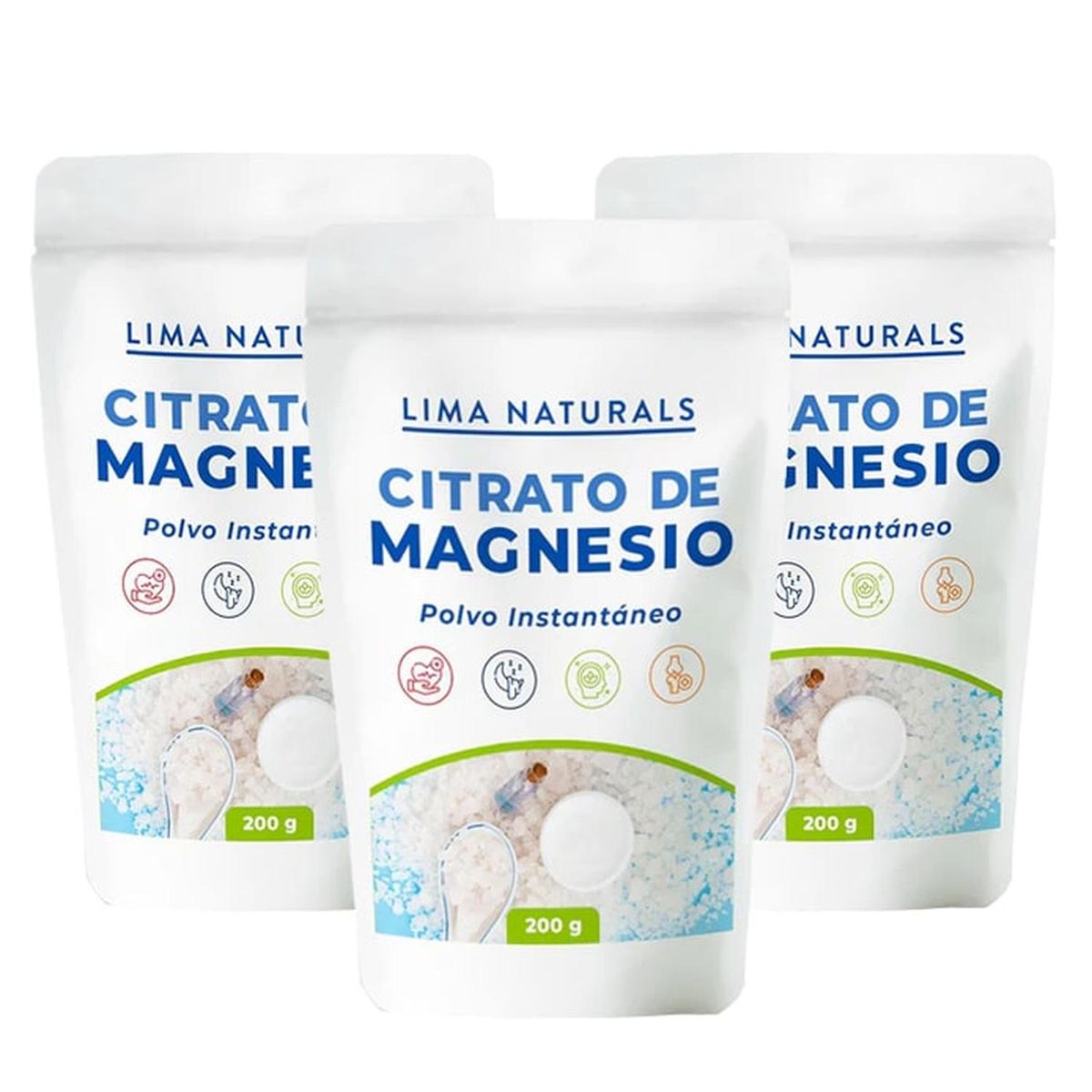 LIMA NATURALS - Citrato de Magnesio Lima Naturals 200 g Pack x 3