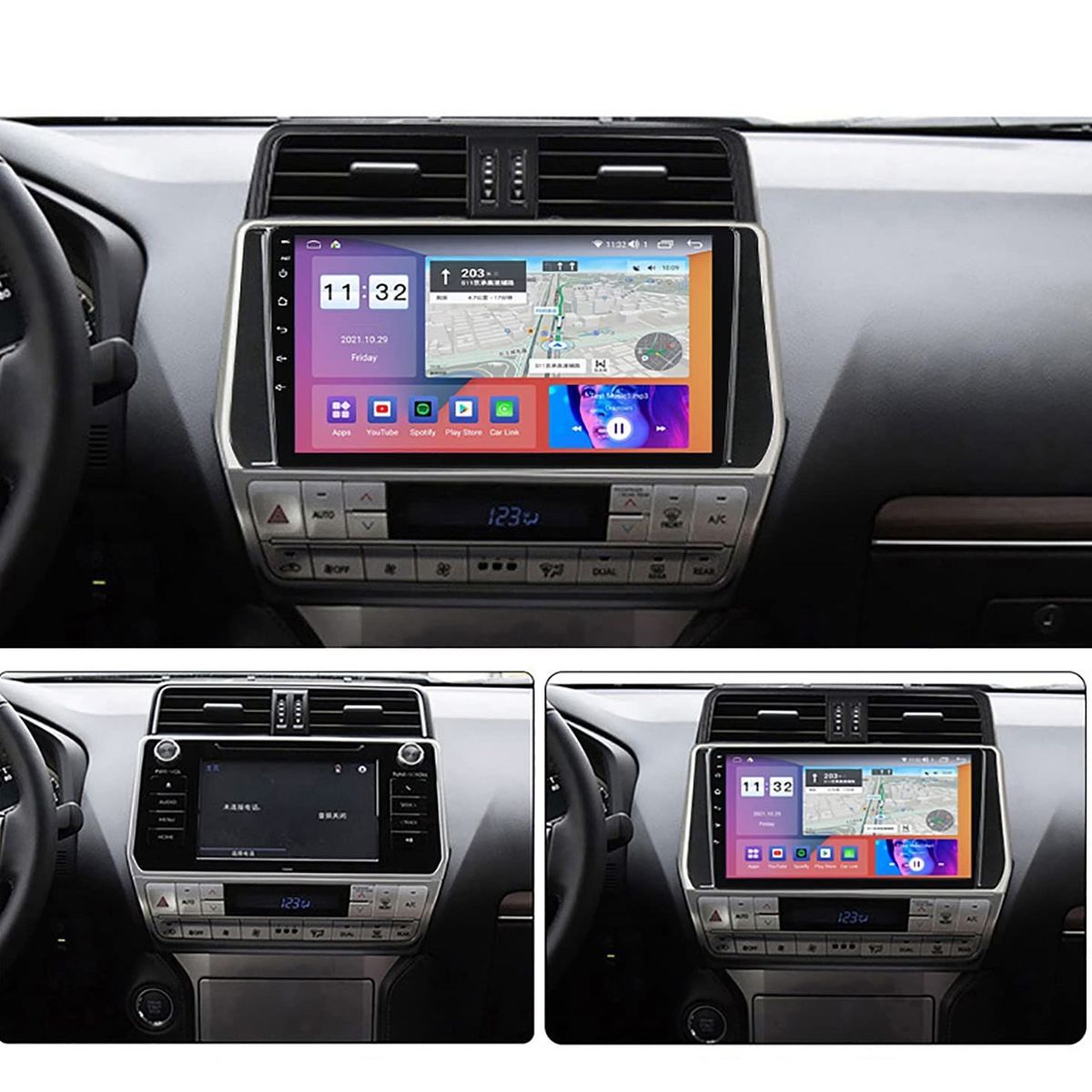 GENERICO - Autoradio Android Toyota Land Cruiser Prado 2019-2021 cámara Gratis