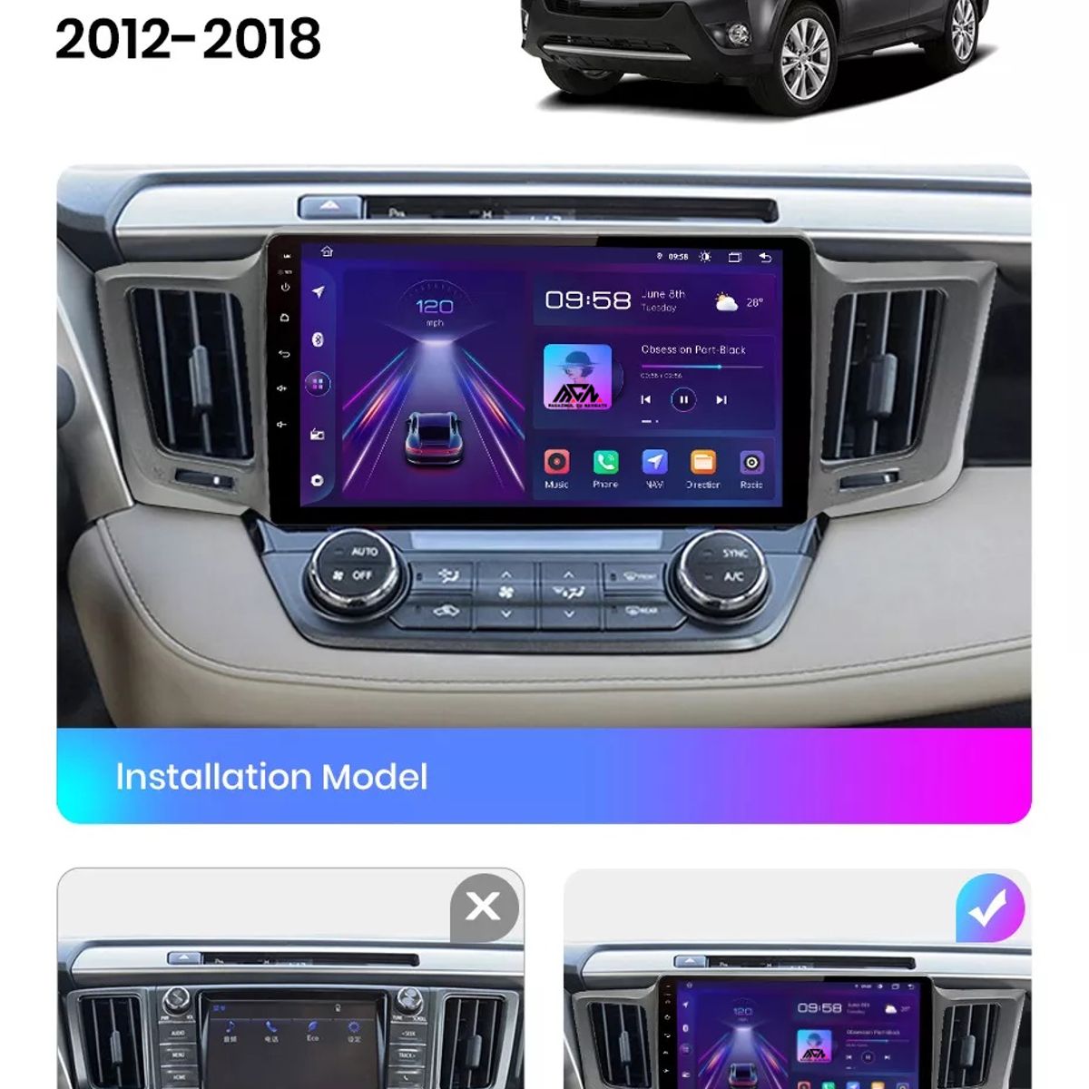 GENERICO - Autoradio Android Toyota Rav4-2013-2018 cámara Gratis