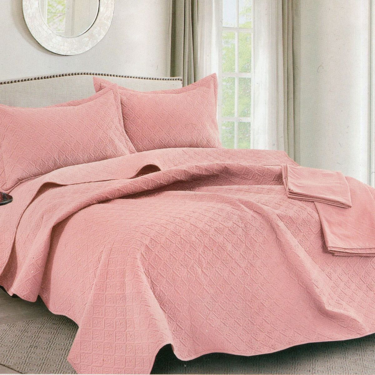 MINGDA - Set de Cubrecama + Juego de sabanas + fundas  2 Pz 100% Algodón