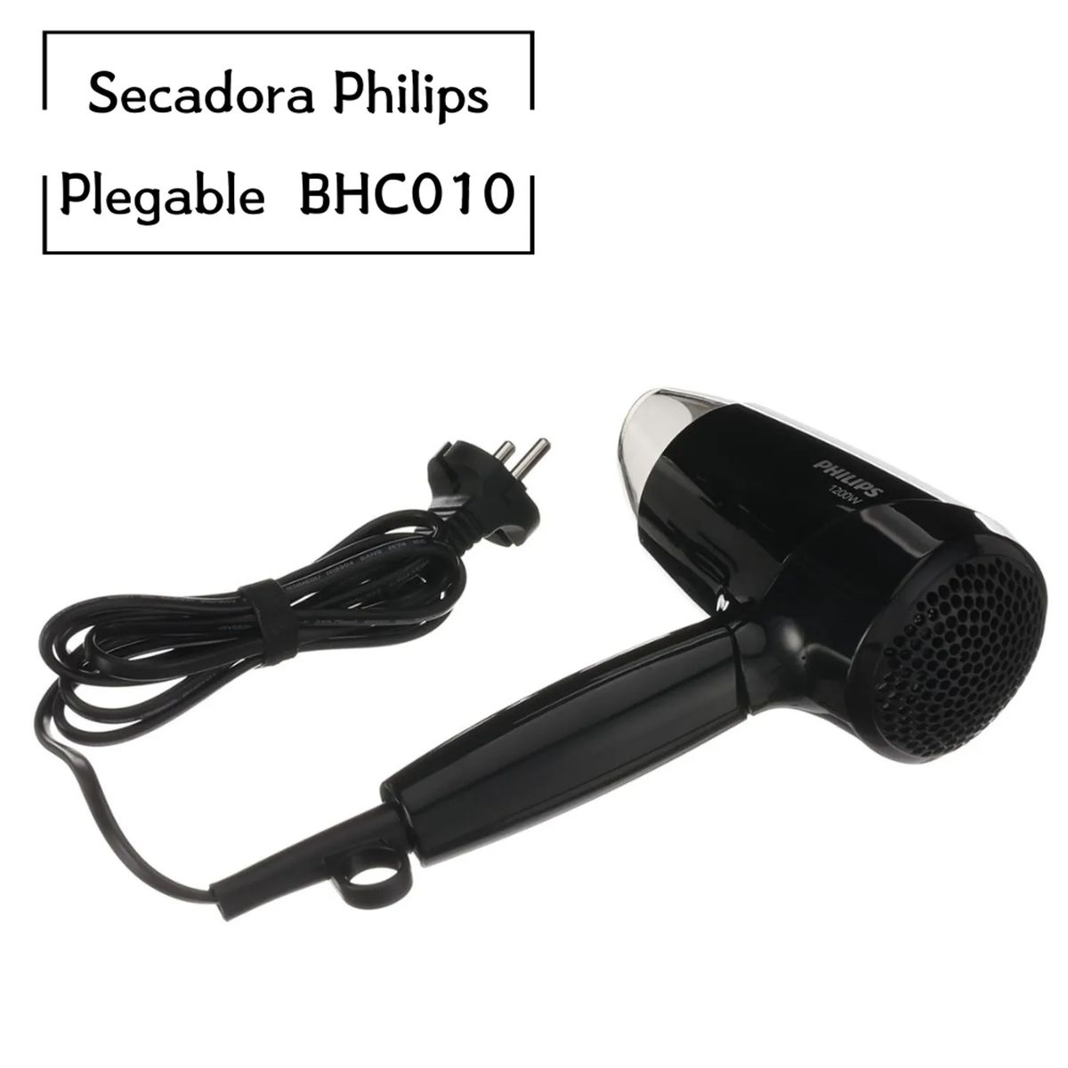 PHILIPS - Secadora Philips de Cabello Plegable BHC01010 Negro