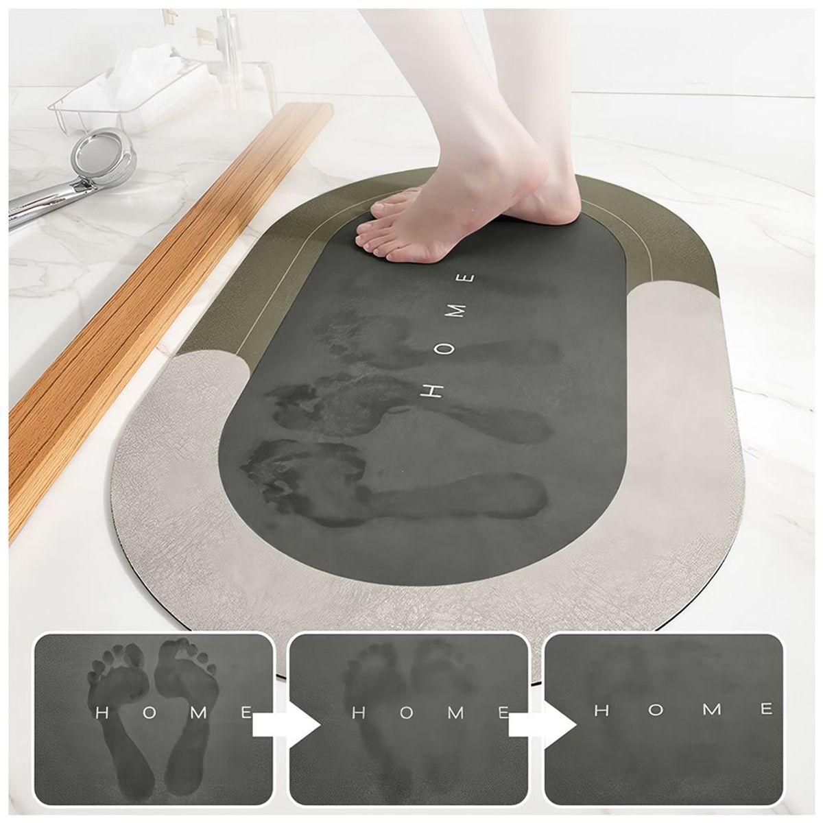 KELLER - Alfombra Antideslizante para Piso Tapete de Baño N36 Marrón