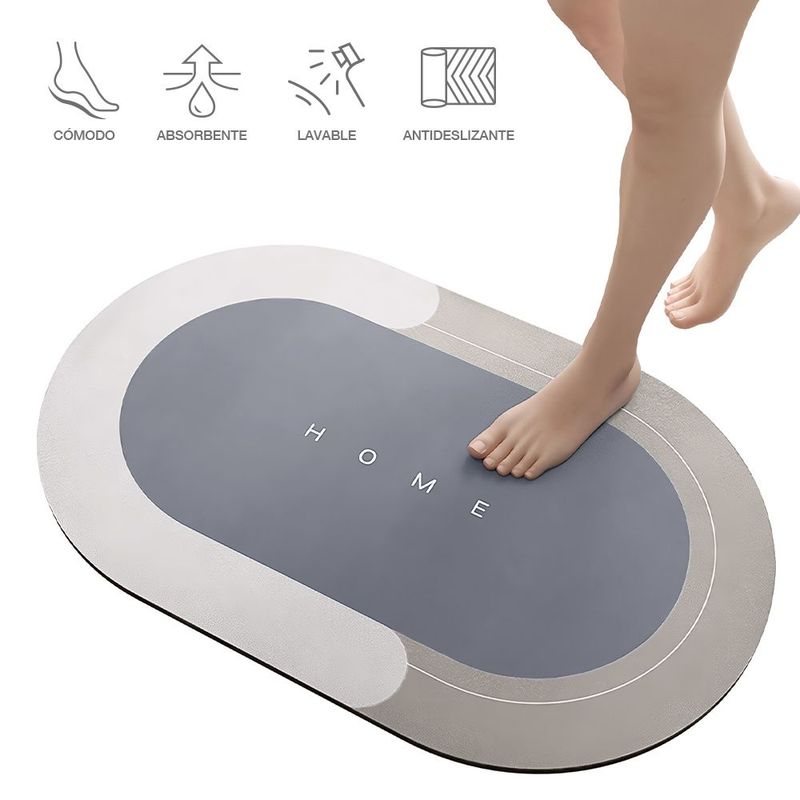 KELLER - Alfombra Antideslizante para Piso Tapete de Baño N36 Plomo
