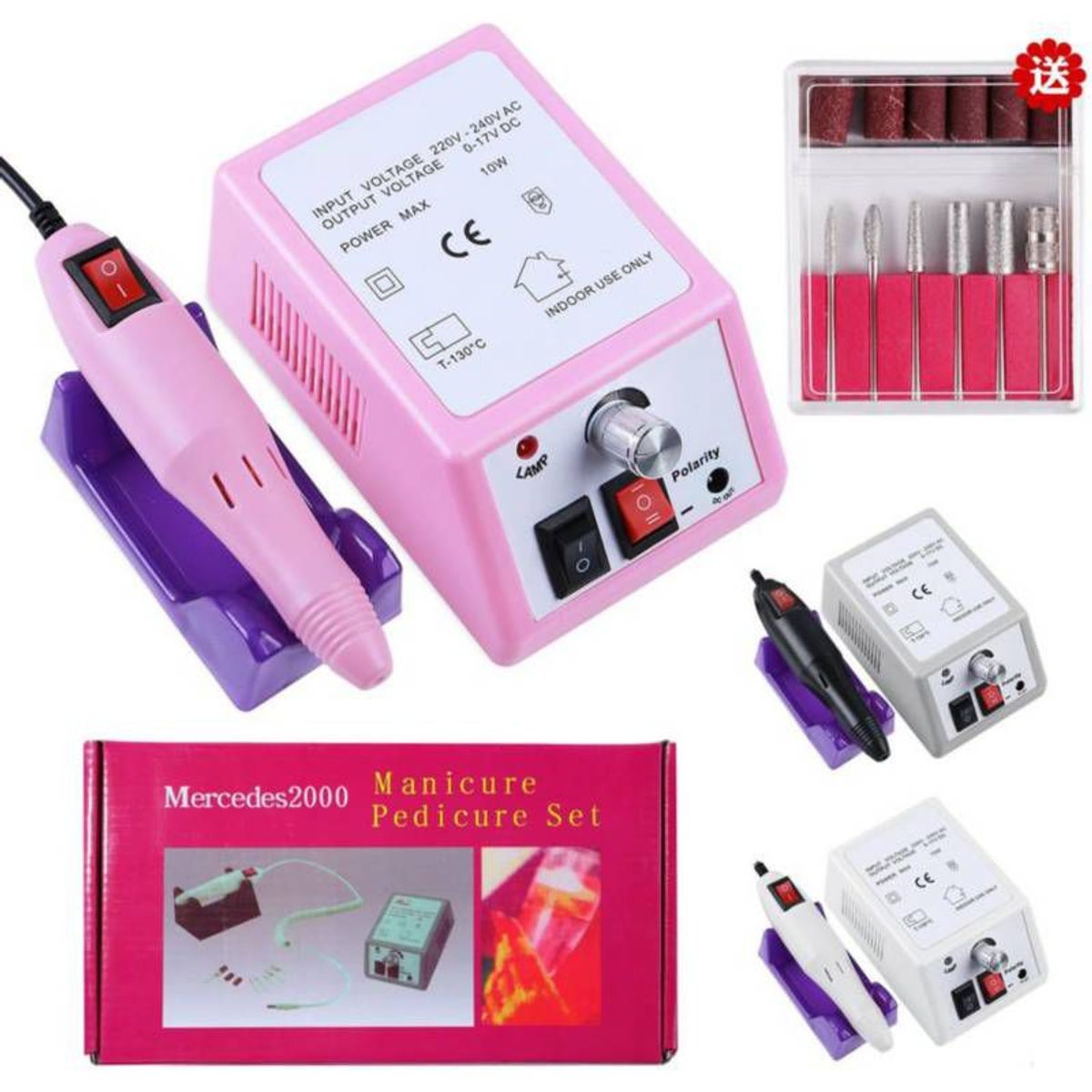 GENERICO - Pulidor de uñas eléctrico profesional fina mercedes 2000