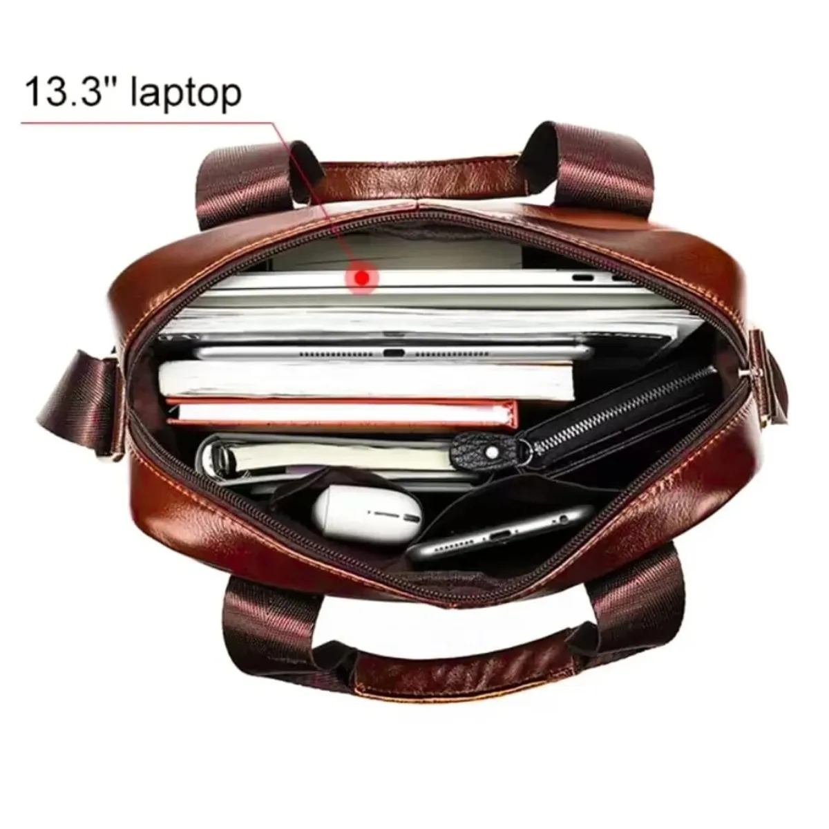ARMUZ - MORRAL DE CUERO VACUNO 8577 (LAPTOP 13" - A4)