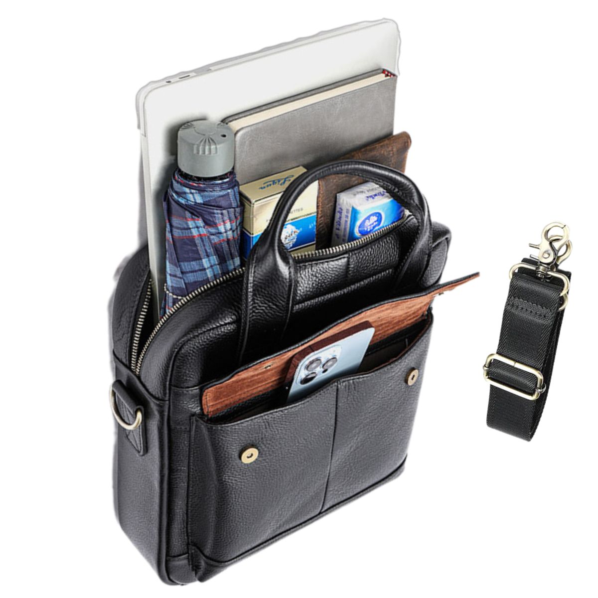 ARMUZ - MORRAL DE CUERO VACUNO 8579 (LAPTOP 13" - A4)