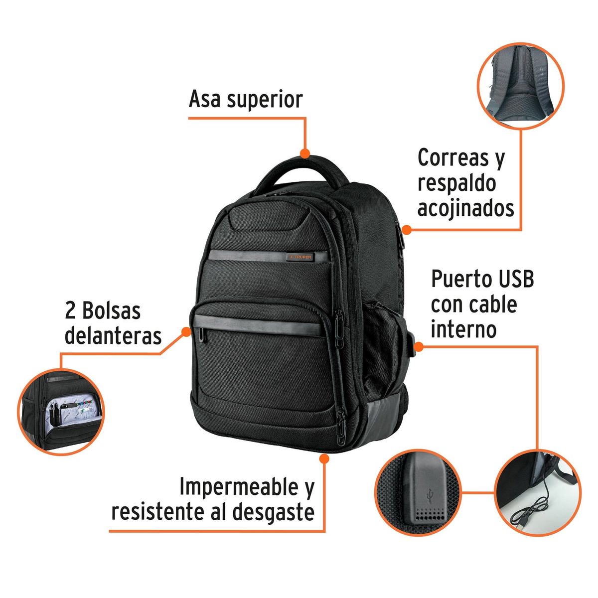 TRUPER - COMBO MOCHILA PORTALAPTO CON TERMO EJECUTIVO TRUPER