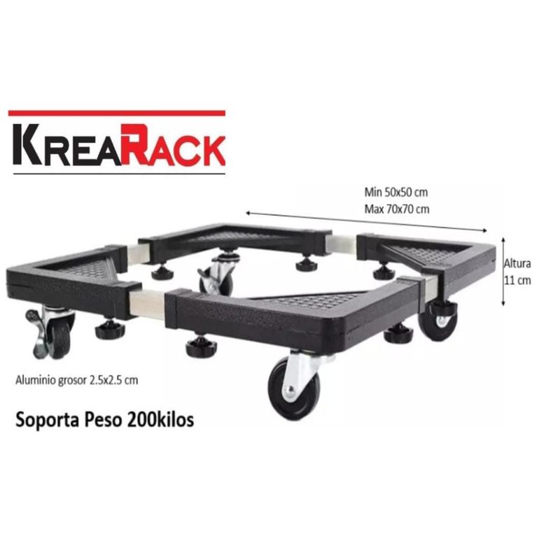 GENERICO - BASE GRUESO CON RUEDAS PARA LAVADORA REFRI 200kg
