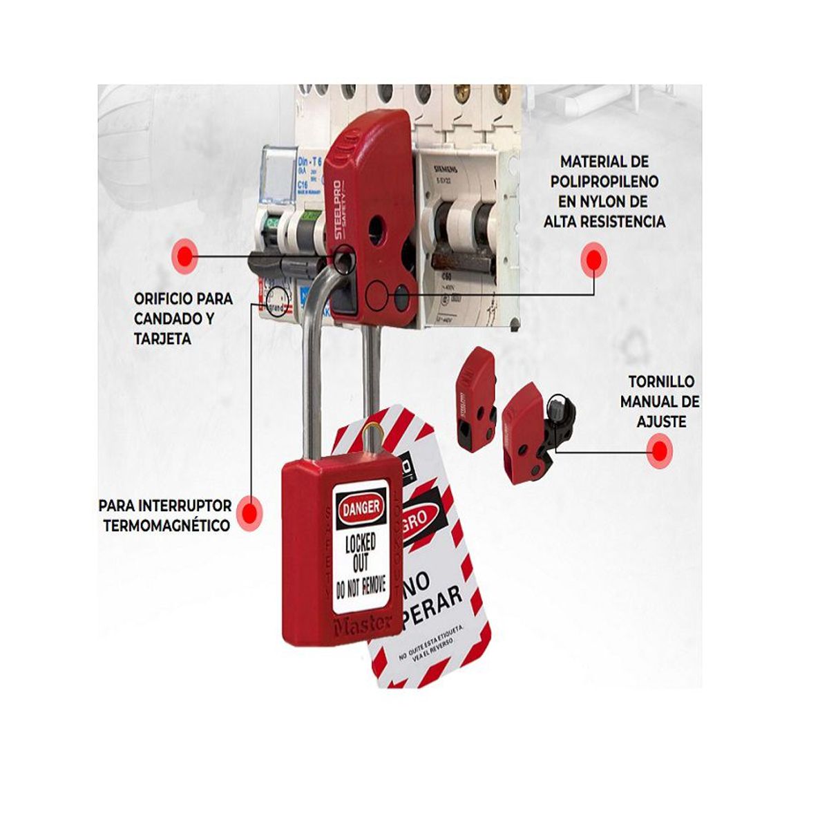 STEELPRO - BLOQUEO DE DISYUNTOR AJUSTABLE