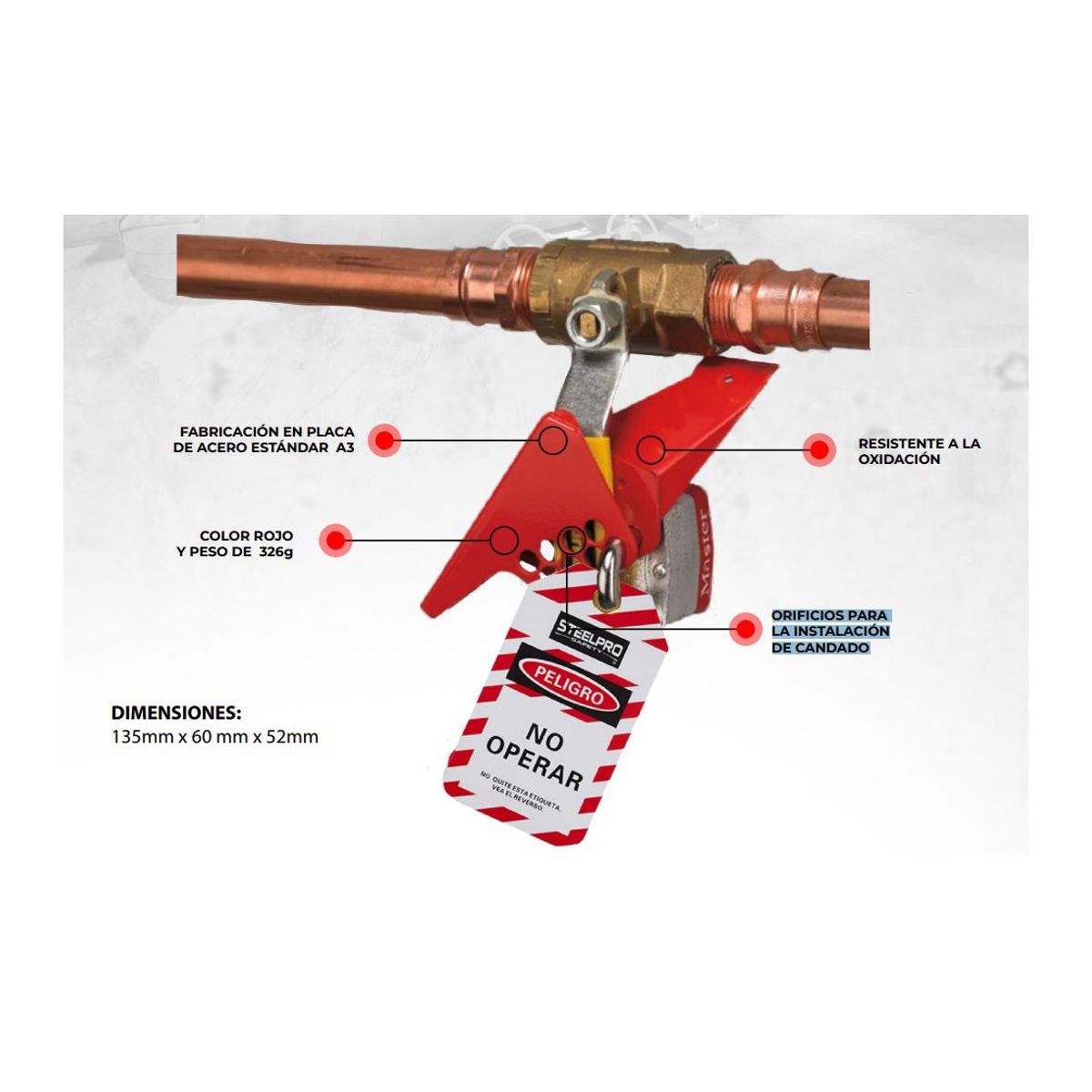 STEELPRO - BLOQUEO DE VÁLVULA DE BOLA - 38.1MM 1 1/2" - 76.2MM 3"