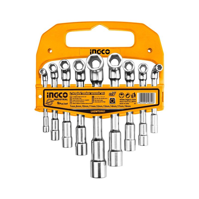 INGCO TOOLS - JUEGO DE LLAVES DE TUBO EN L DADOS 7-19MM 9PCS INGCO - LASWT0901