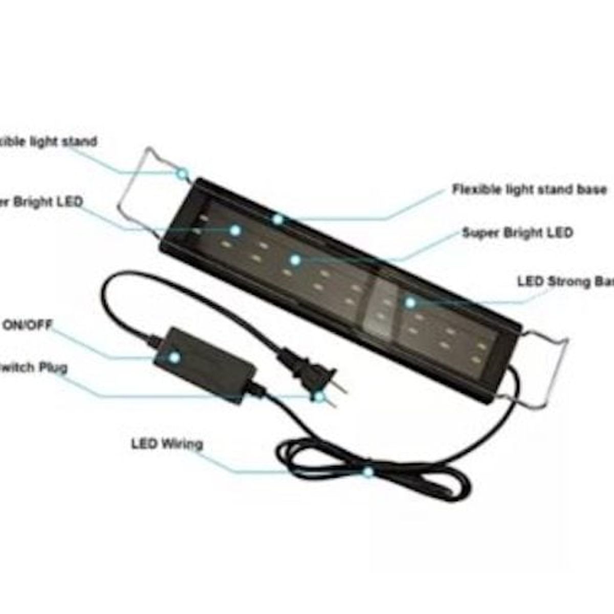 GENERICO - Luz de Acuario LED Ultra Delgado Especial Lampara Pecera