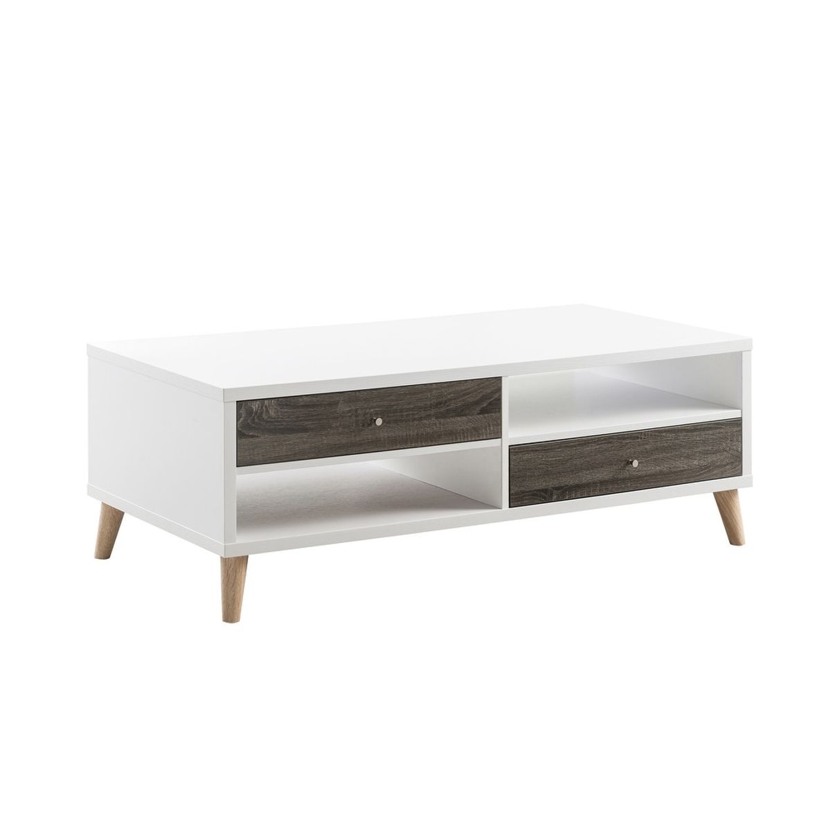 VENTITAS HOME - Mesa de Centro Vintage Kaila Ventitas Perú Blanco y Carbón