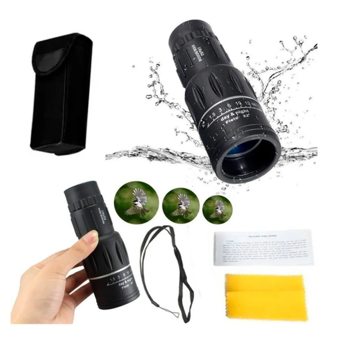 GENERICO - Telescopio Monocular 16x52 Doble Enfoque Óptico Zoom AS