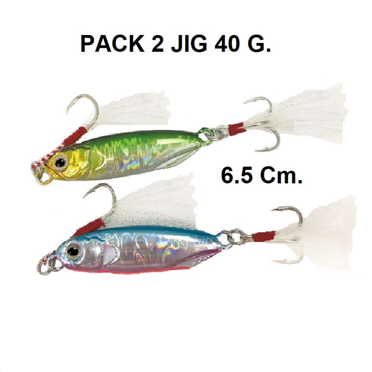 GENERICO - PACK SEÑUELOS 2 JIG DE 40 G.