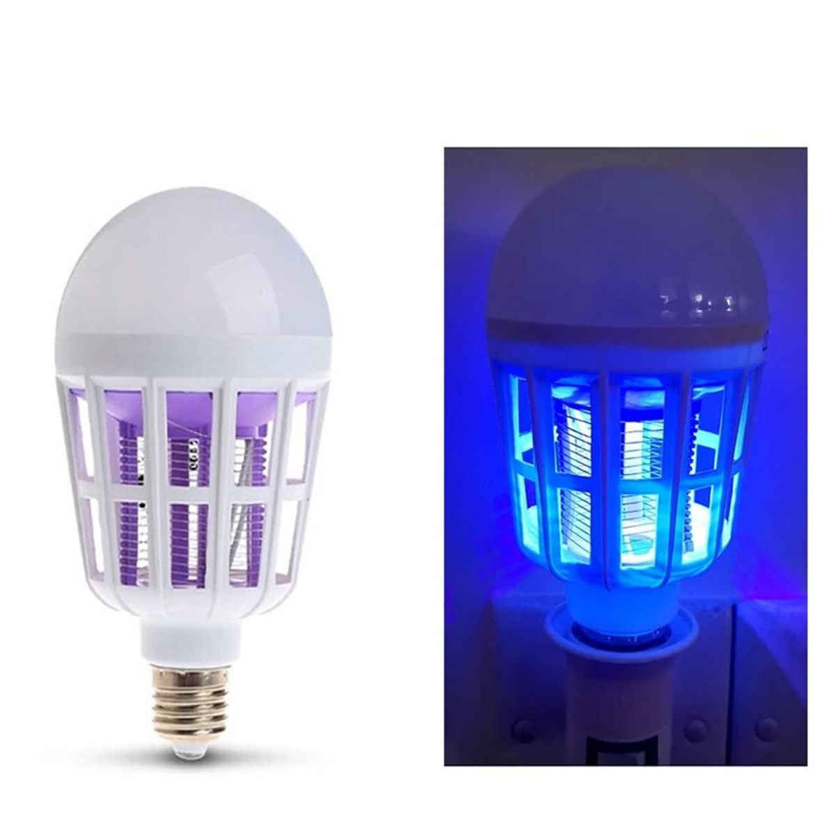 GENERICO - Foco mata mosquitos 15W E27 lampara violeta 2 en 1 LED
