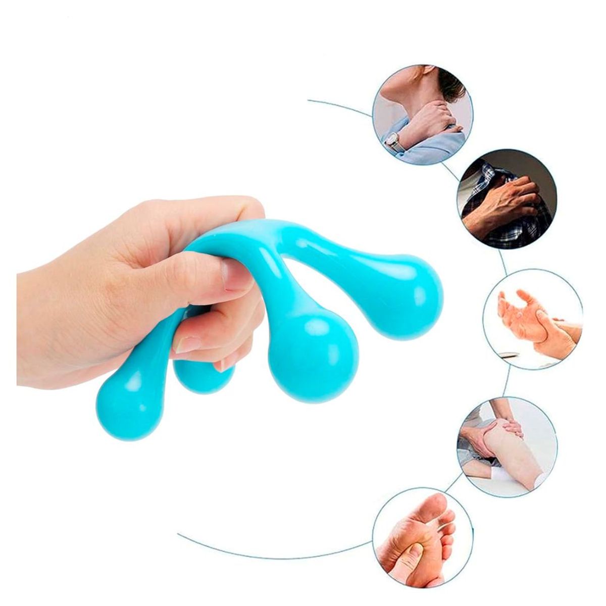 GENERICO - Mini Masajeador de Mano 4 Puntos Corporal para Cintura Cuello Pie Pierna Cabeza