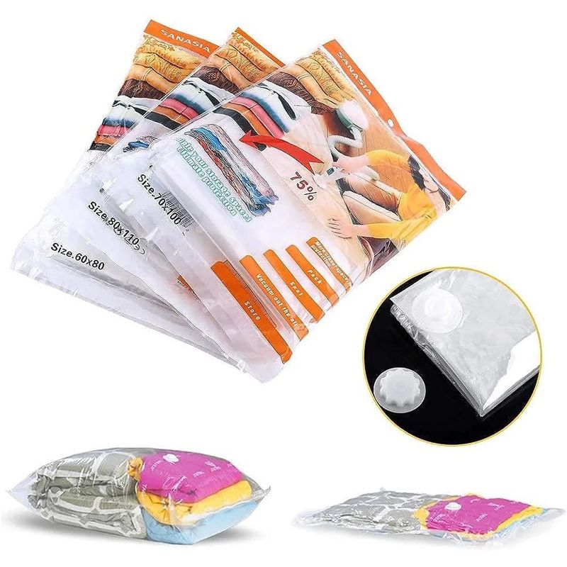 GENERICO - BOLSAS AL VACÍO PARA ALMACENAMIENTO 100X70CM X 10 UNIDADES