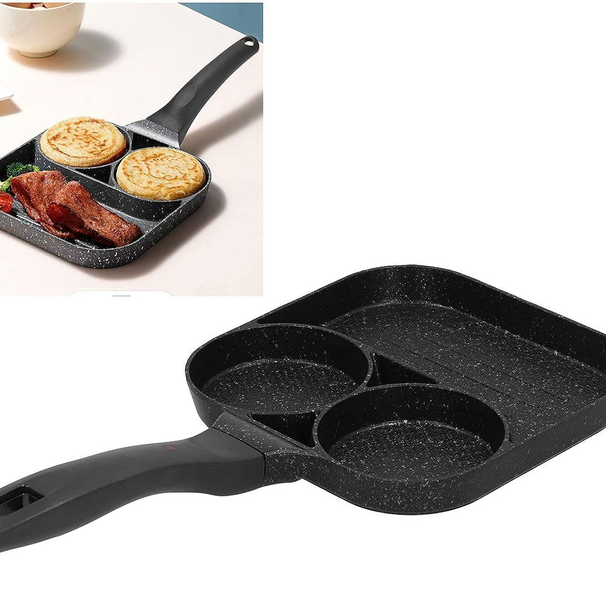 GENERICO - Sartén para panqueques 3 en 1 antiadherente