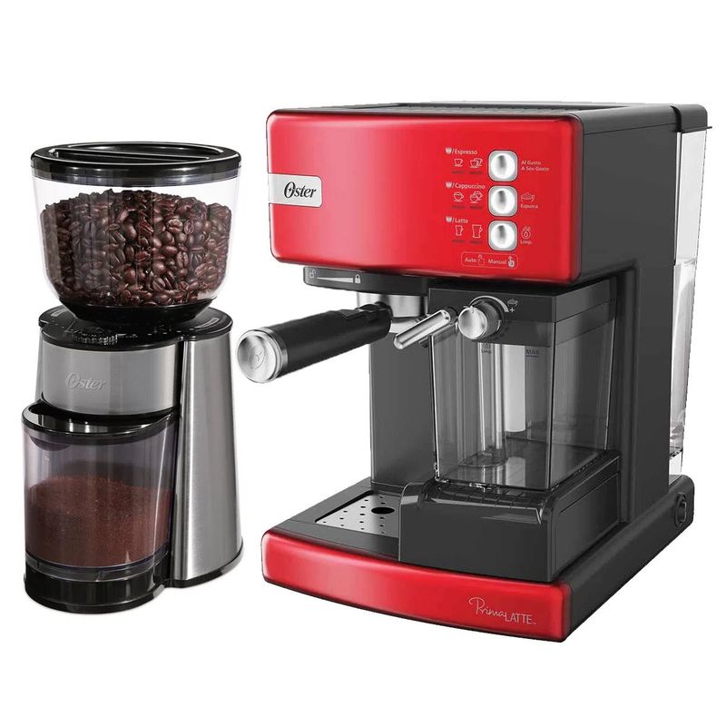 OSTER - Combo Cafetera Automática Oster BVSTEM6603R  Molinillo BVSTBMH23