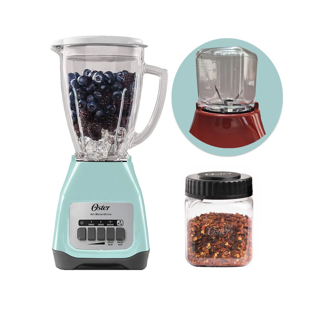 OSTER - Licuadora Oster 550W BLSTKAG-VPB+Mini vaso Picatodo 500 ml de Tritan