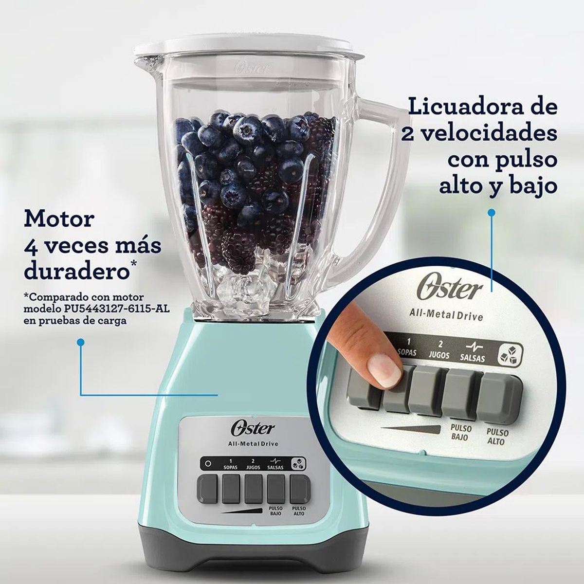 OSTER - Licuadora Oster 550W BLSTKAG-VPB+Mini vaso Picatodo 500 ml de Tritan