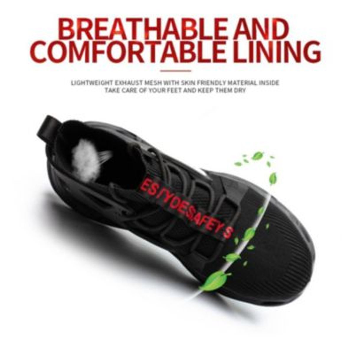 BLWOENS - Zapatos de trabajo hombre seguridad y antipinchazos-negro.