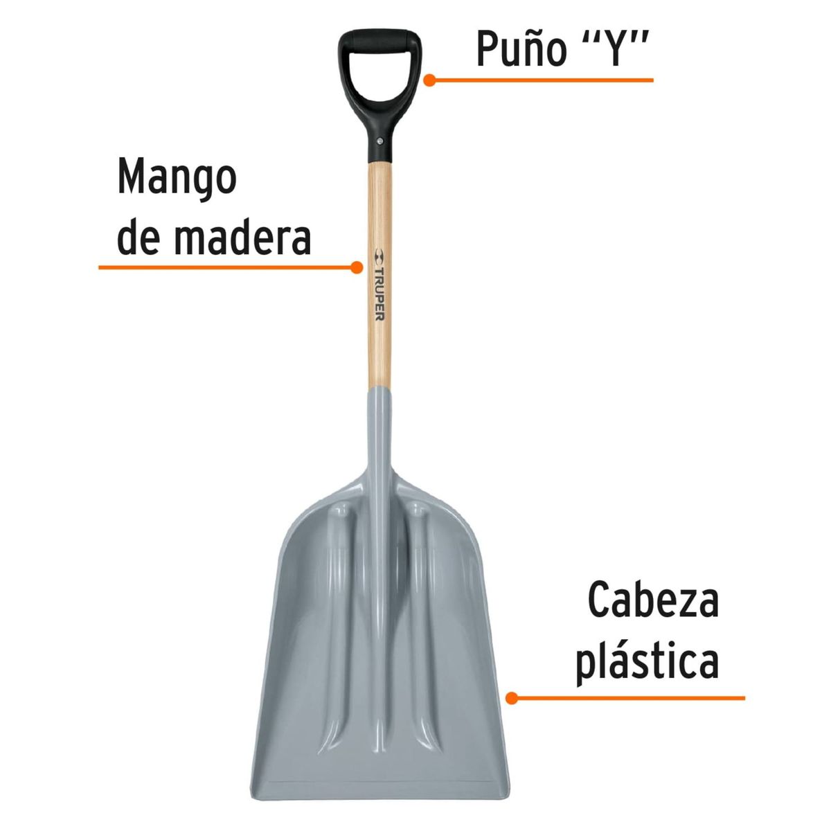 TRUPER - Lampa cuchara Pala sanitaria puño Y mango 27