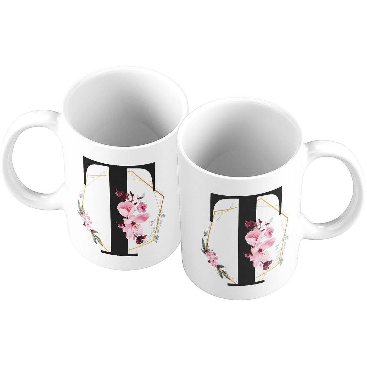 GENERICO - Taza Mug 11oz Iniciales Flores T