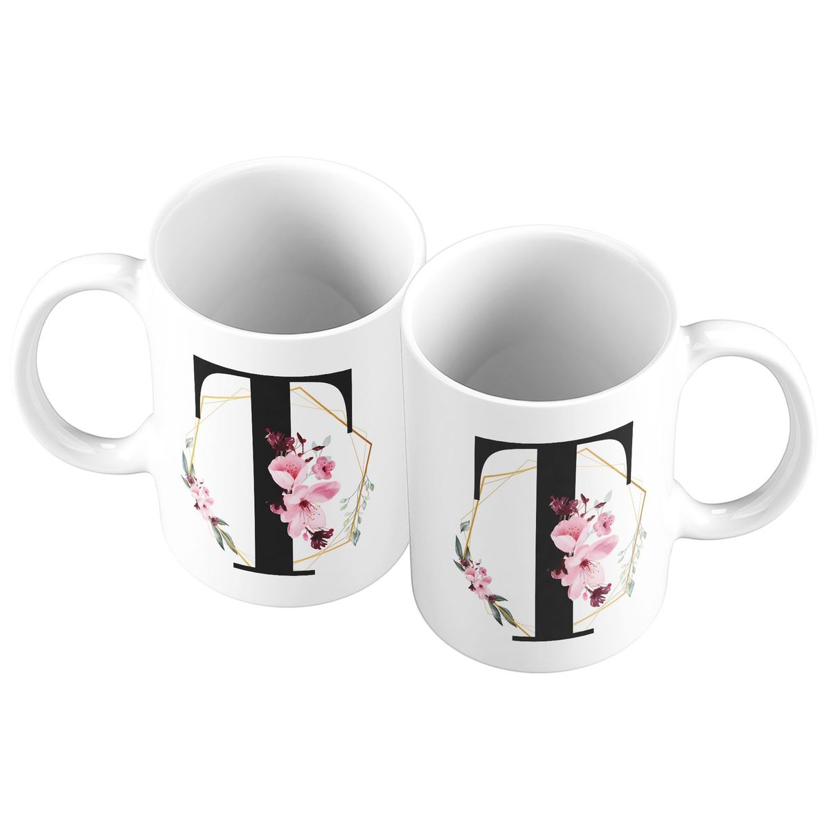 GENERICO - Taza Mug 11oz Iniciales Flores T