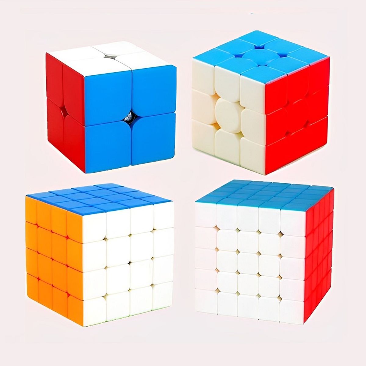 GENERICO - Kit de 4 cubos Rubik Profesional Moyu 2x2 3x3 4x4 y 5x5