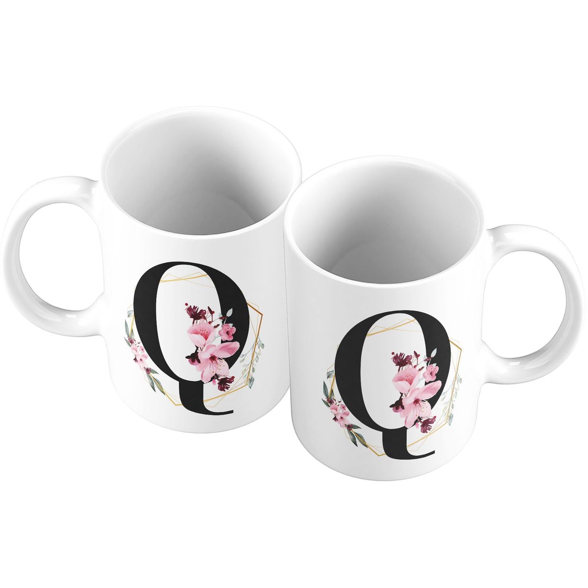 GENERICO - Taza Mug 11oz Iniciales Flores Q