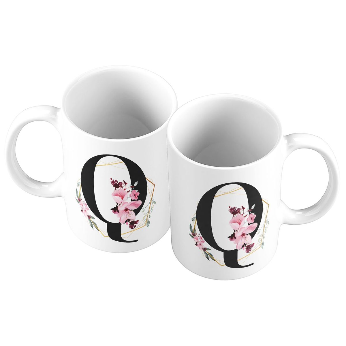 GENERICO - Taza Mug 11oz Iniciales Flores Q
