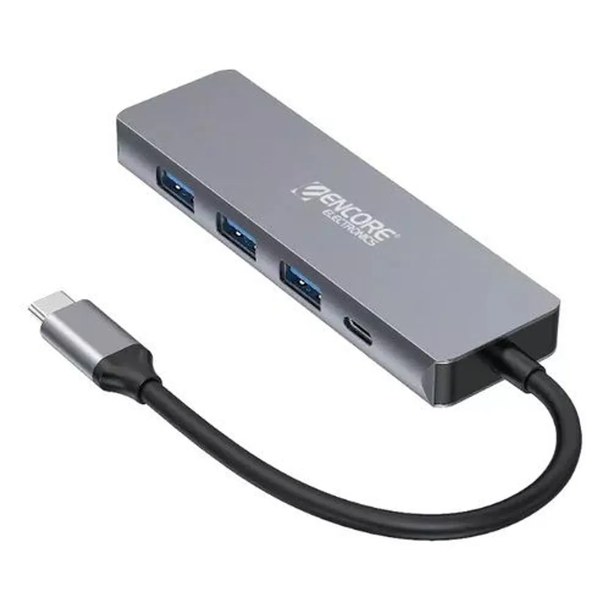 ENCORE ELECTRONICS - Hub Multipuerto 5 en 1  3port USB3.0, 1 HDMI, 1 PD, Aluminio