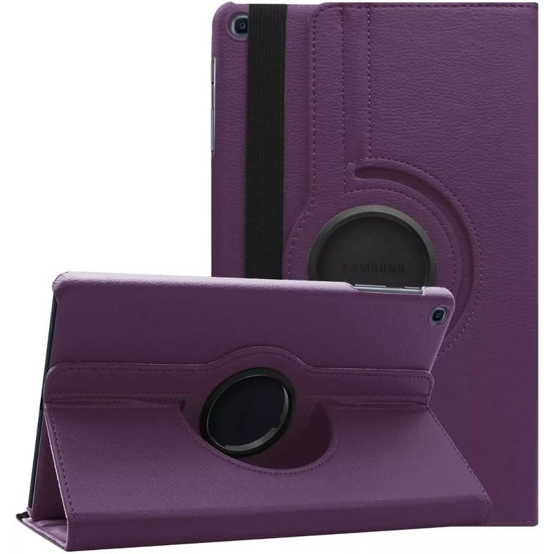 GENERICO - Funda Giratoria mas Mica de Vidrio para Samsung S6 Lite 10,4 morado