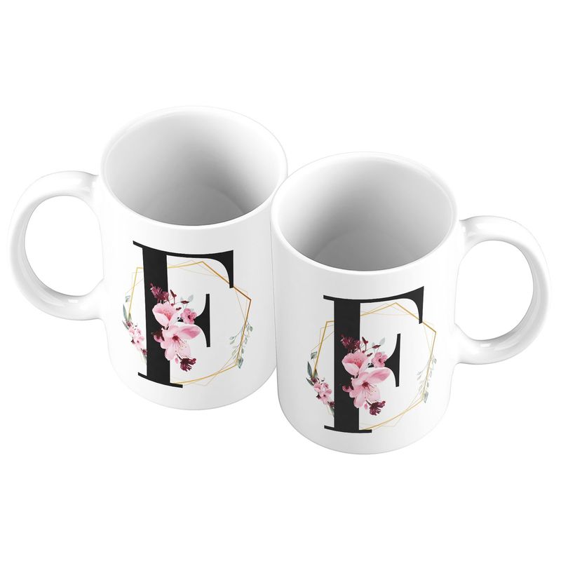 GENERICO - Taza Mug 11oz Iniciales Flores F