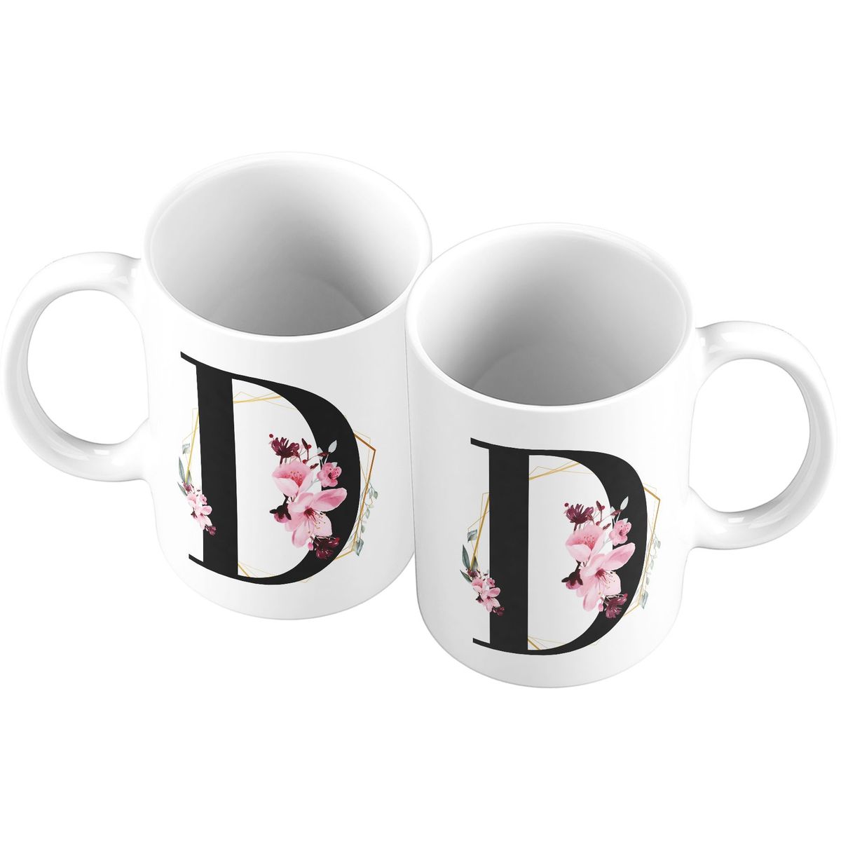 GENERICO - Taza Mug 11oz Iniciales Flores D