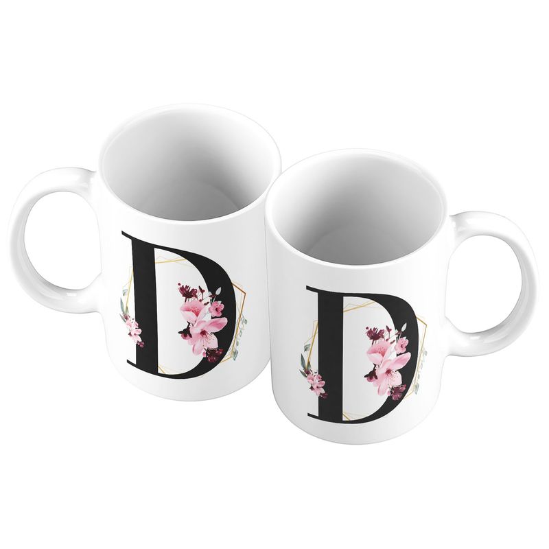 GENERICO - Taza Mug 11oz Iniciales Flores D