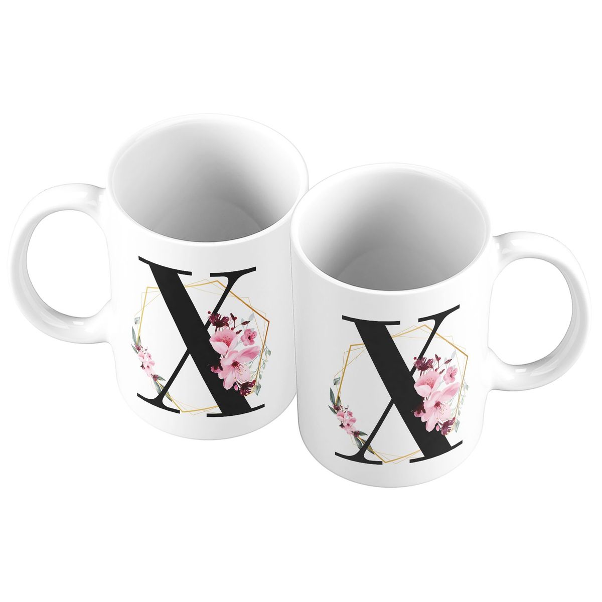 GENERICO - Taza Mug 11oz Iniciales Flores X