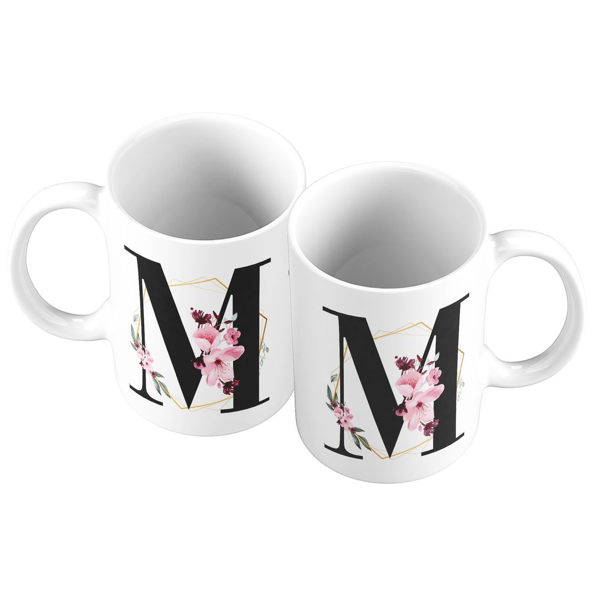 GENERICO - Taza Mug 11oz Iniciales Flores M
