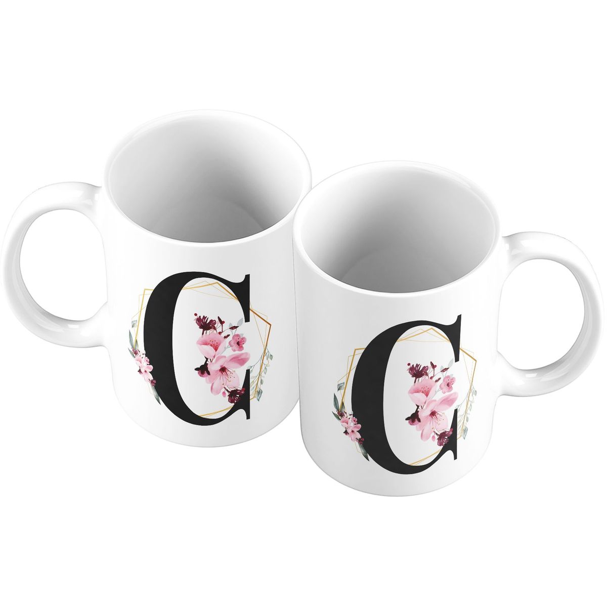 GENERICO - Taza Mug 11oz Iniciales Flores C