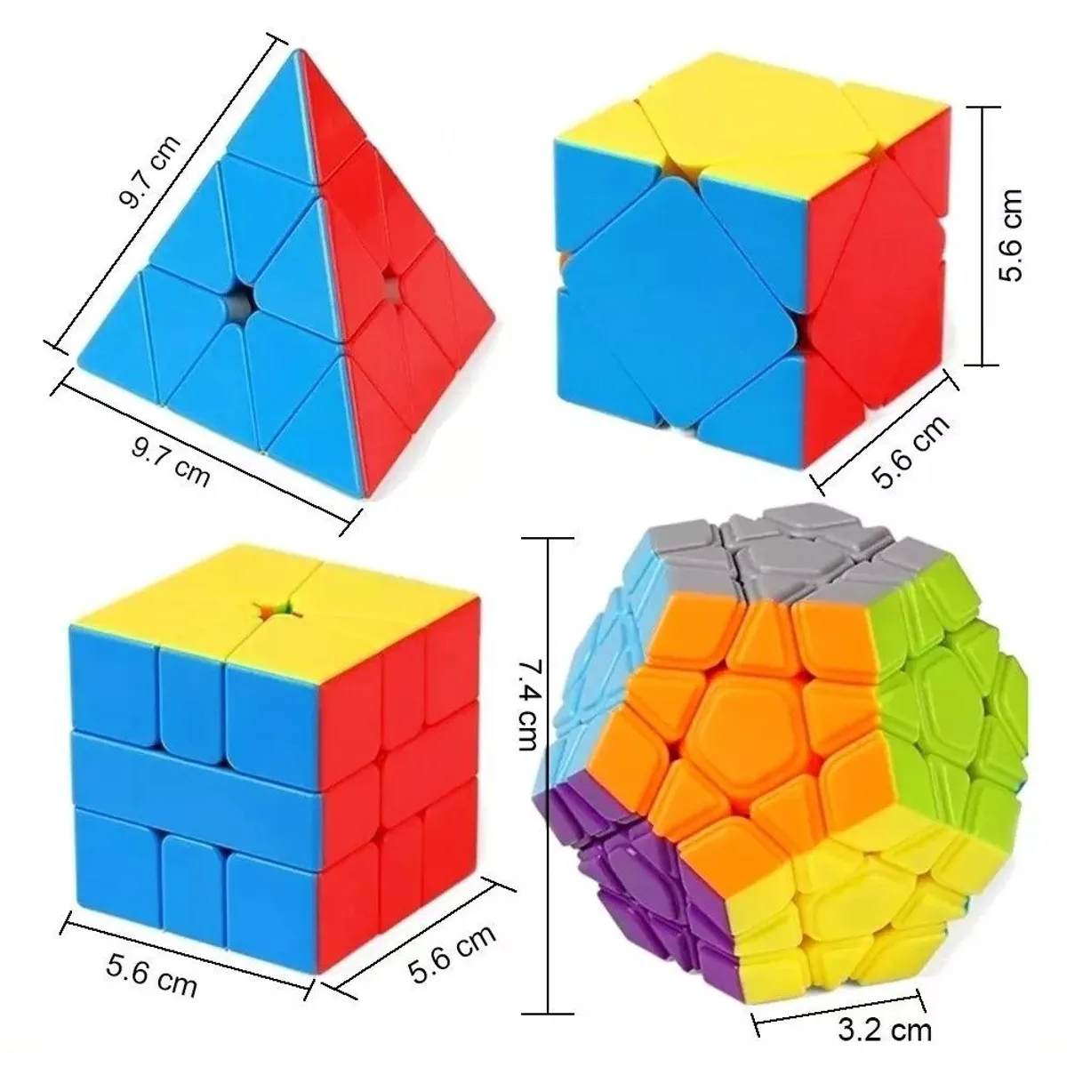 GENERICO - Kit de 4 Cubos Rubik Moyu Megaminx, Piramyx, Skewb y Square