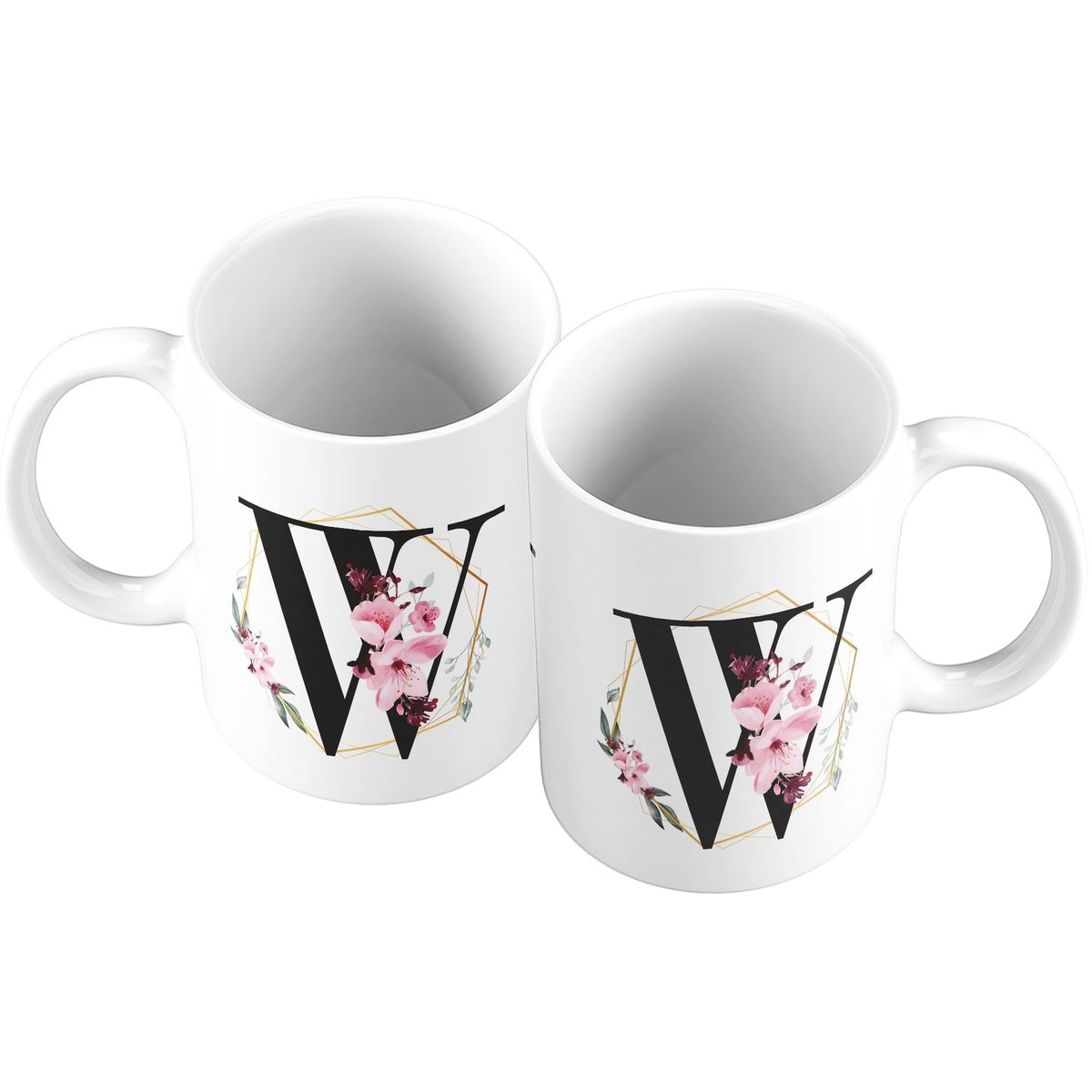 GENERICO - Taza Mug 11oz Iniciales Flores W