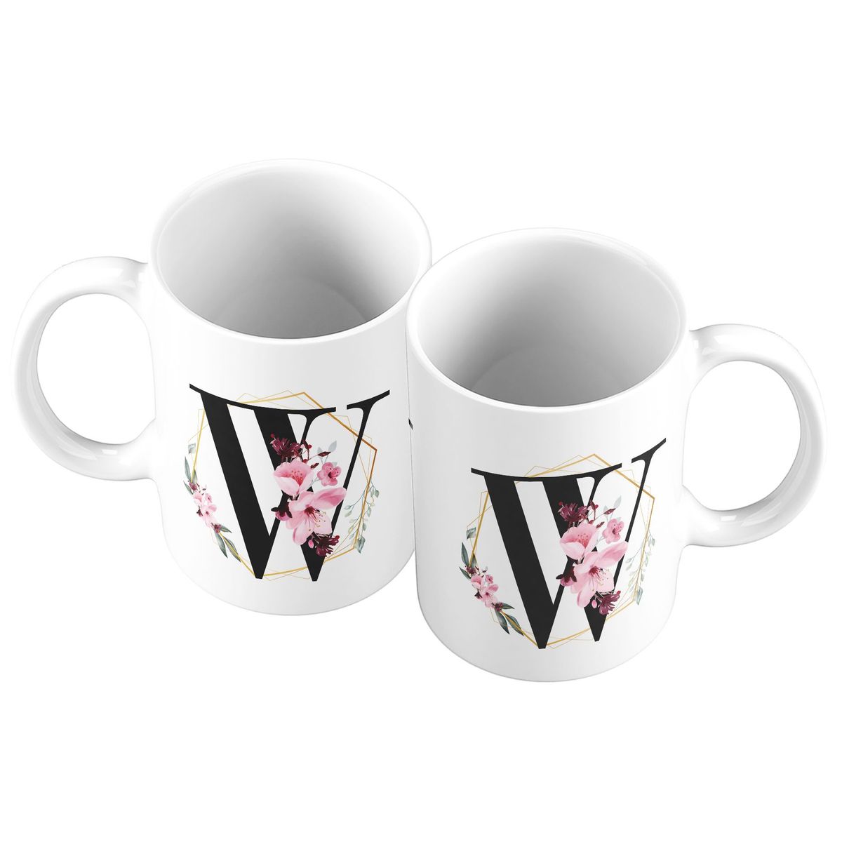 GENERICO - Taza Mug 11oz Iniciales Flores W