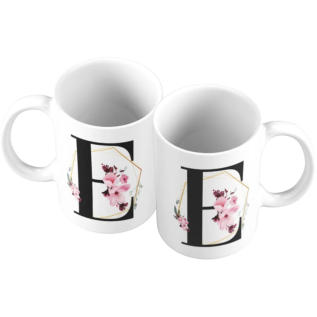GENERICO - Taza Mug 11oz Iniciales Flores E