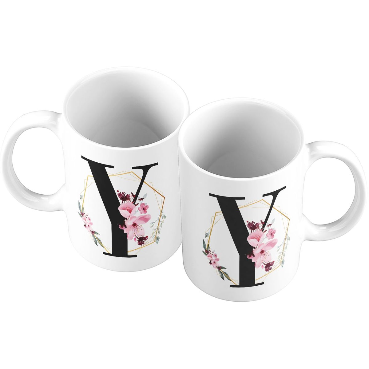 GENERICO - Taza Mug 11oz Iniciales Flores Y